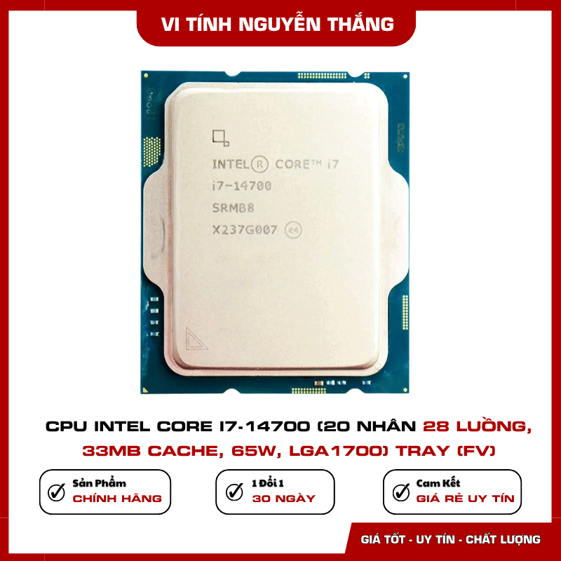 Hiệu năng CPU Intel Core i7-14700 xung tối đa 5.4GHz