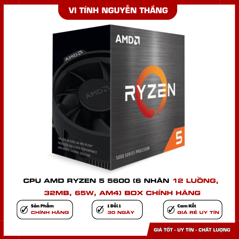 AMD Ryzen 5 5600 xung nhịp tối đa 4.4GHz