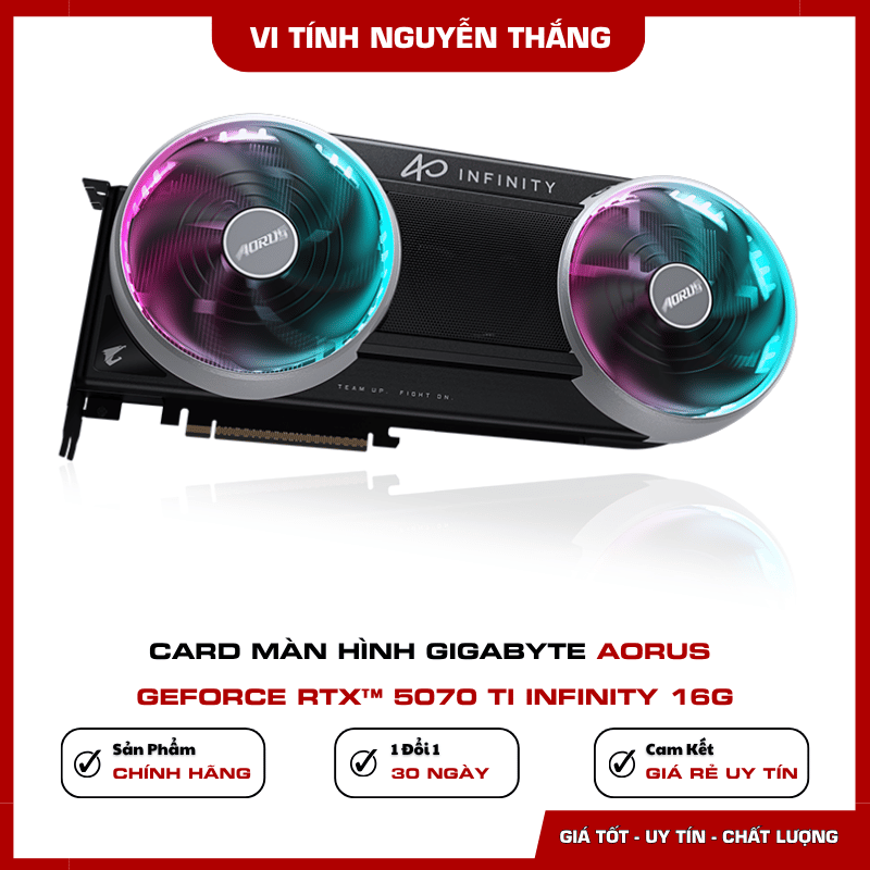 Bộ nhớ GDDR7 16GB của Gigabyte AORUS RTX 5070 Ti INFINITY