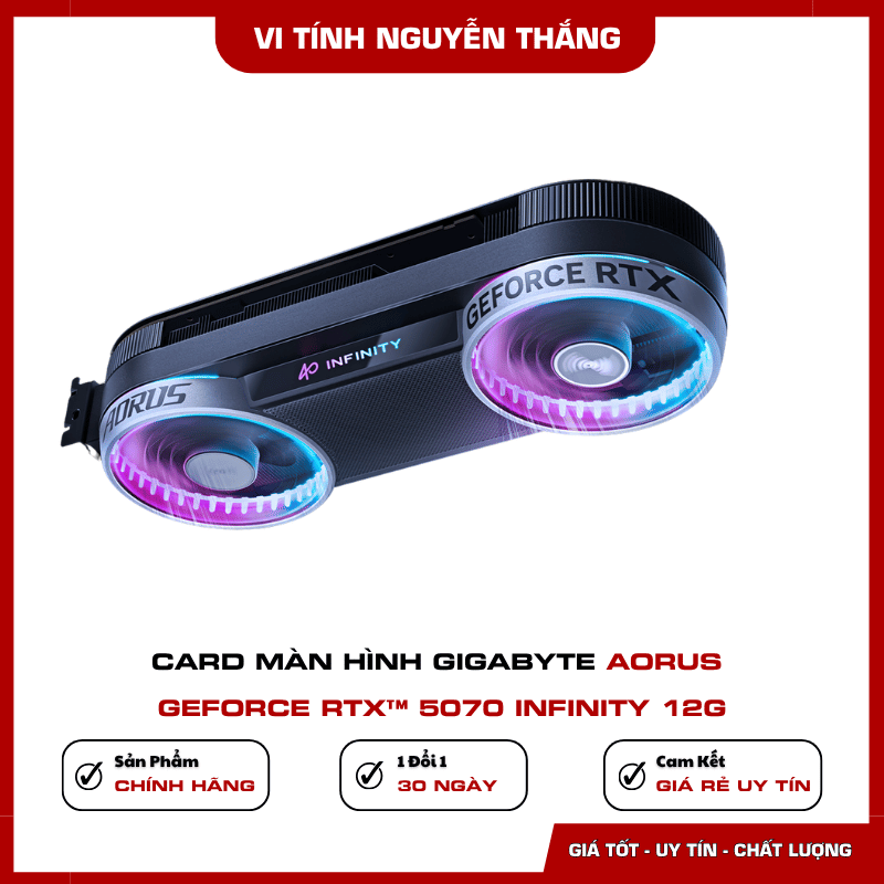 Backplate kim loại Gigabyte AORUS RTX 5070 INFINITY 12G