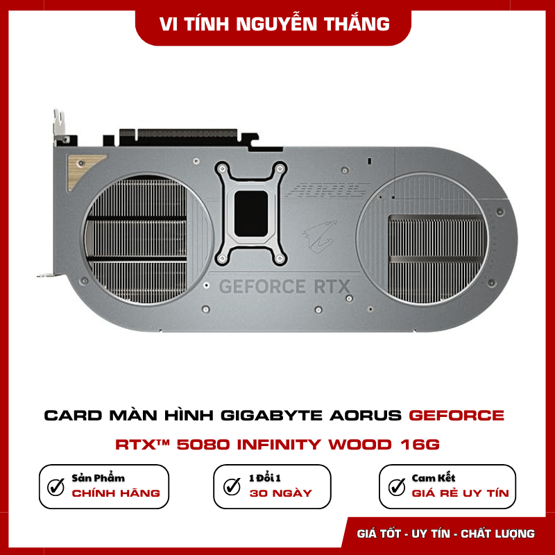 Backplate kim loại và linh kiện tản nhiệt AORUS RTX 5080 INFINITY WOOD