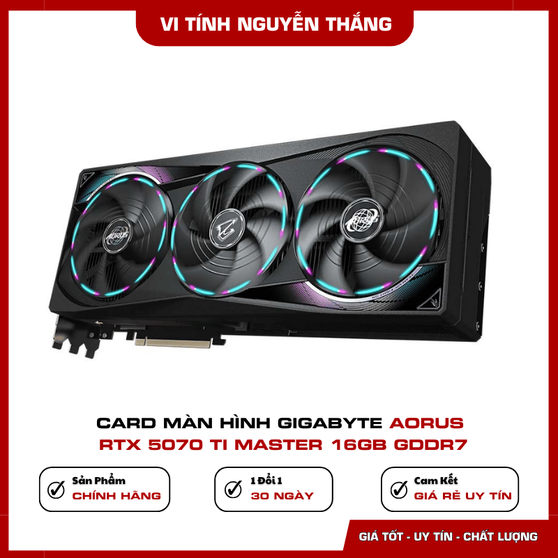 Hệ thống tản nhiệt WINDFORCE trên AORUS RTX 5070 Ti Master