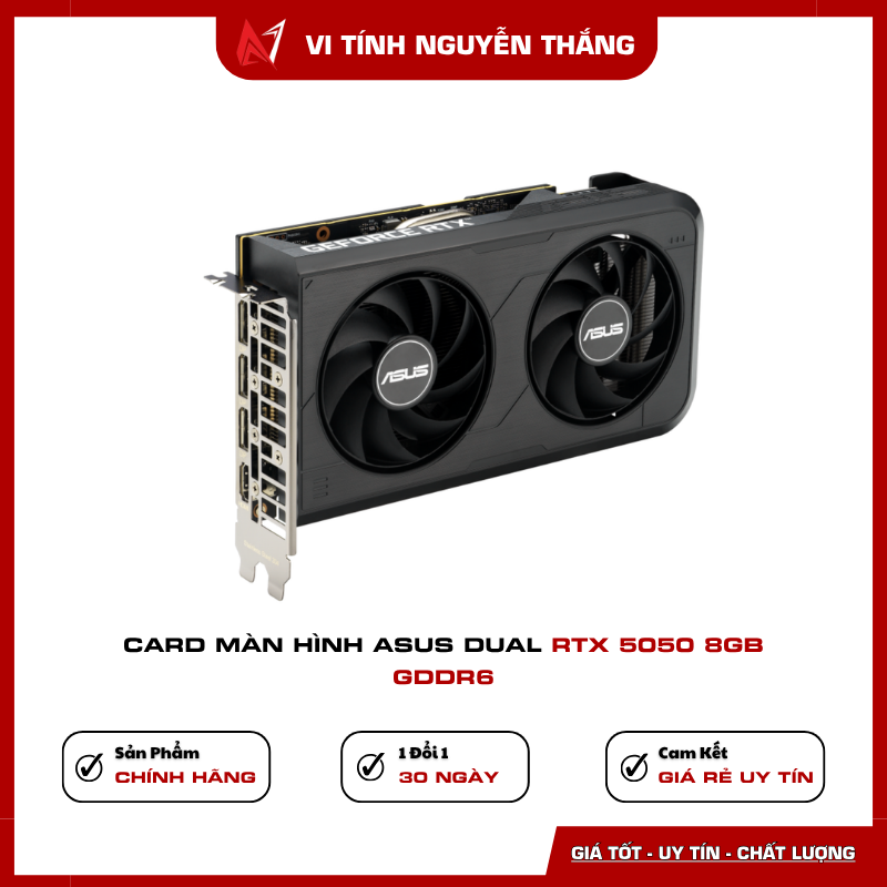 Card màn hình ASUS Dual RTX 5050 8GB GDDR6 sử dụng GPU NVIDIA GeForce RTX 5050
