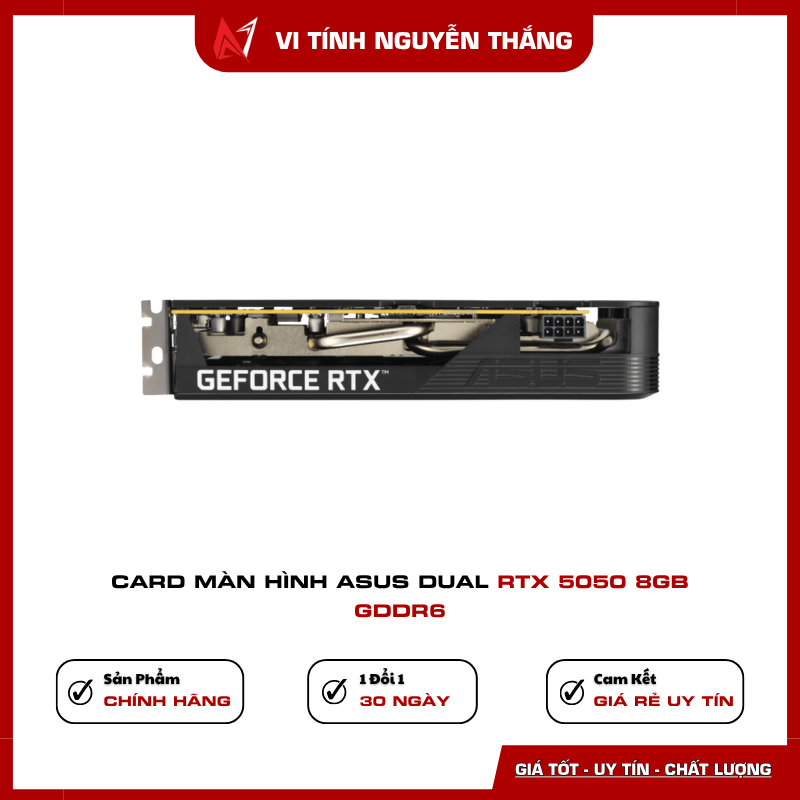ASUS Dual RTX 5050 8GB GDDR6 trang bị bộ nhớ 8GB GDDR6 128-bit
