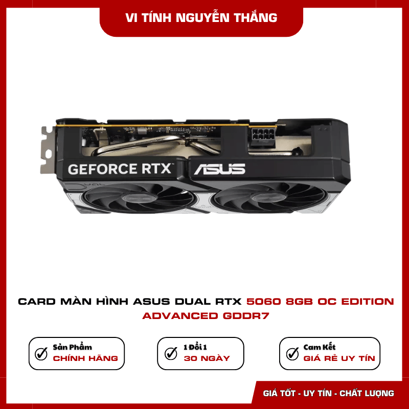 Tản nhiệt hai quạt Axial-tech ASUS Dual RTX 5060 Advanced