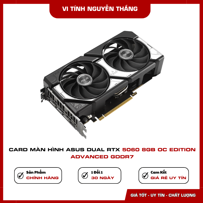 Cổng kết nối ASUS Dual RTX 5060 HDMI 2.1b DisplayPort 2.1b