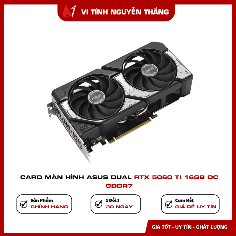 ASUS Dual RTX 5060 Ti OC thiết kế 2.5 slot