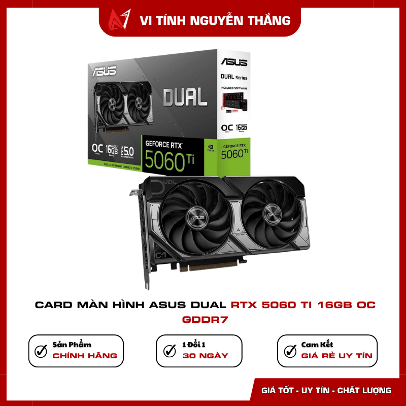 Card màn hình ASUS Dual RTX 5060 Ti 16GB OC GDDR7