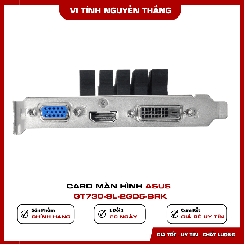 Các cổng HDMI DVI-D và VGA trên card màn hình ASUS GT730-SL-2GD5-BRK