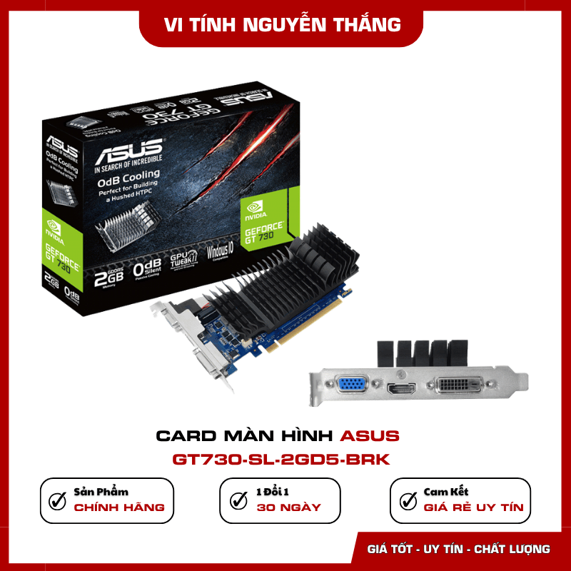 Tản nhiệt thụ động không quạt trên card ASUS GT730-SL-2GD5-BRK