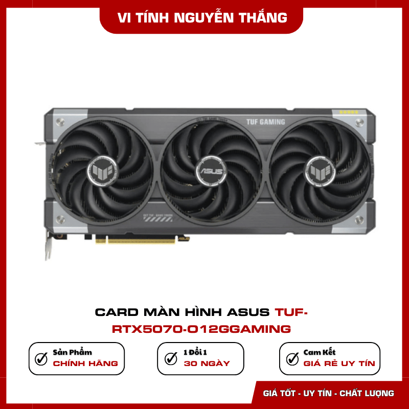 ASUS TUF RTX 5070 OC với bộ nhớ 12GB GDDR7