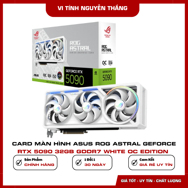 ASUS ROG Astral GeForce RTX 5090 WHITE OC Edition Card màn hình ASUS ROG Astral RTX 5090 32GB GDDR7 WHITE OC