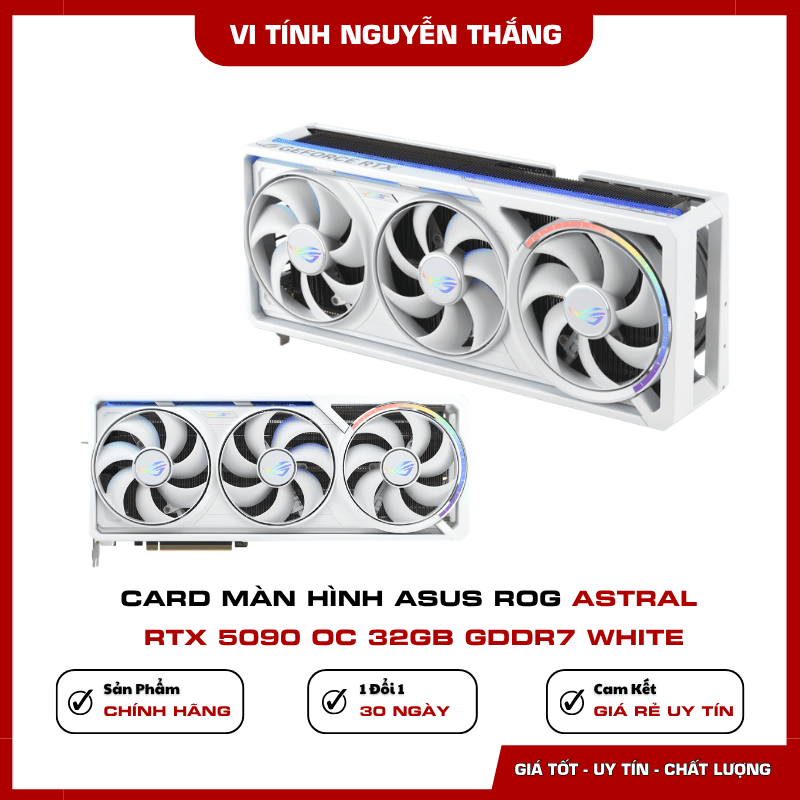 Hệ thống bốn quạt ASUS ROG Astral RTX 5090 White