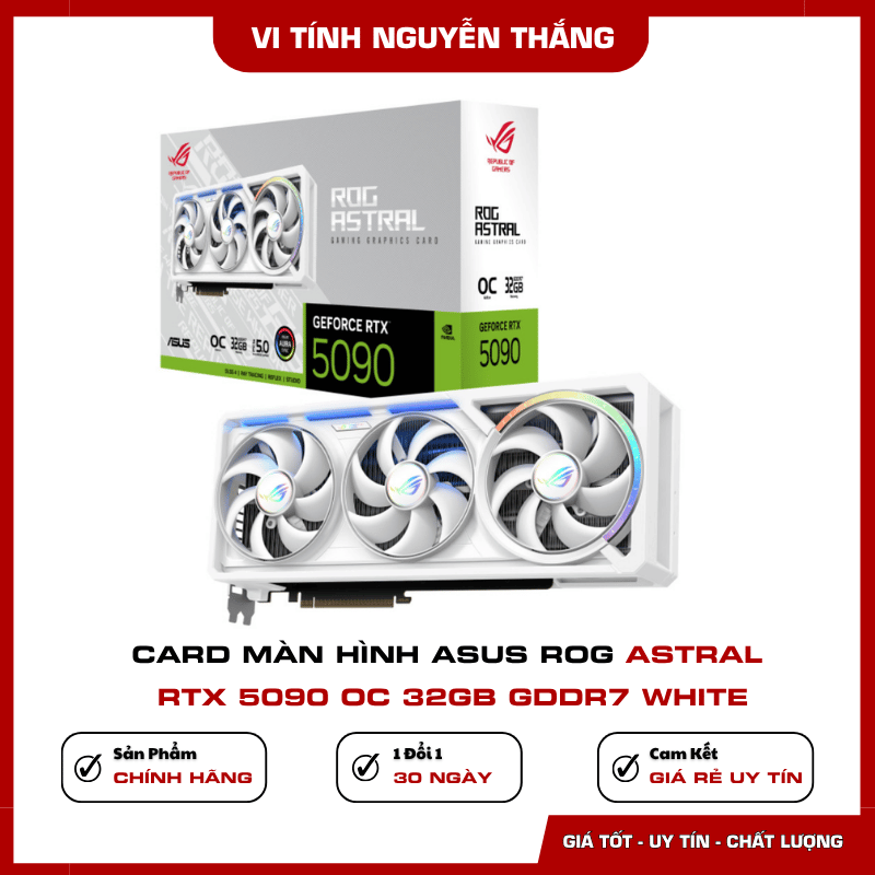 ASUS ROG Astral RTX 5090 OC 32GB White Card màn hình ASUS ROG Astral RTX 5090 OC 32GB GDDR7 White