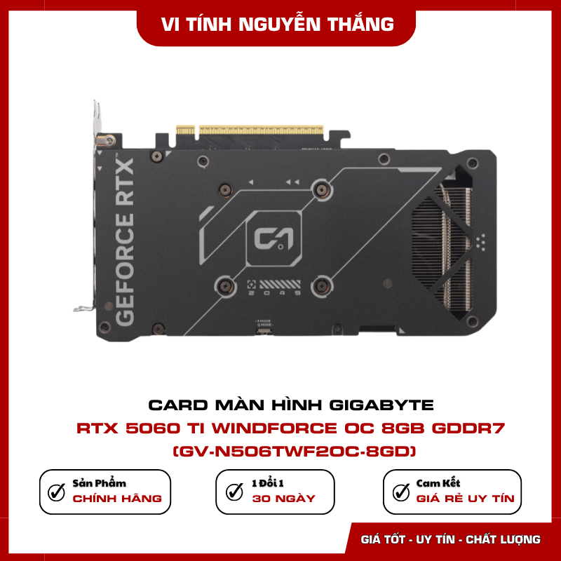 Hệ thống tản nhiệt WINDFORCE của Gigabyte RTX 5060 Ti Windforce OC