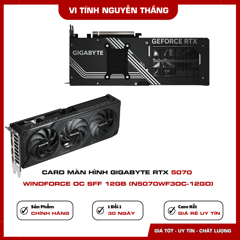 Hệ thống tản nhiệt WINDFORCE của Gigabyte RTX 5070 SFF 12GB