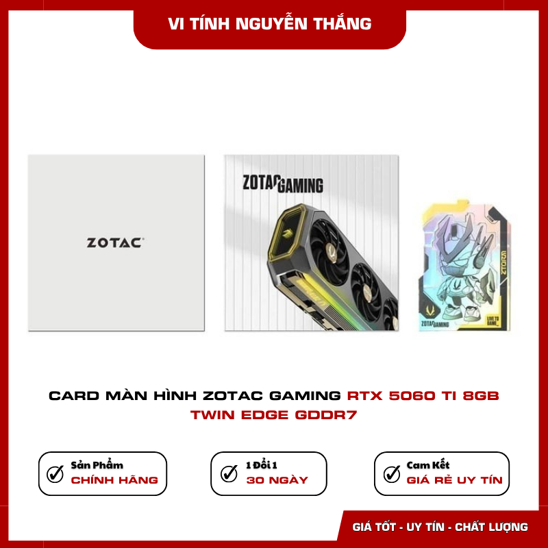 Thiết kế nhỏ gọn của card ZOTAC RTX 5060 Ti Twin Edge