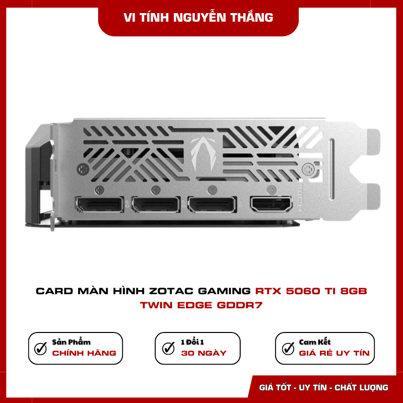 Bộ nhớ 8GB GDDR7 của ZOTAC Gaming RTX 5060 Ti Twin Edge