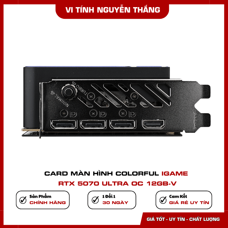 Nút One-Key Overclock trên Colorful iGame RTX 5070 ULTRA OC