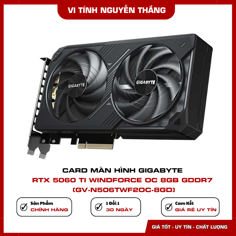 Hệ thống tản nhiệt WINDFORCE của Gigabyte RTX 5060 Ti Windforce OC