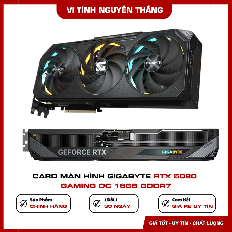 Card Gigabyte RTX 5080 Gaming OC 16GB lắp đặt trong PC gaming cao cấp