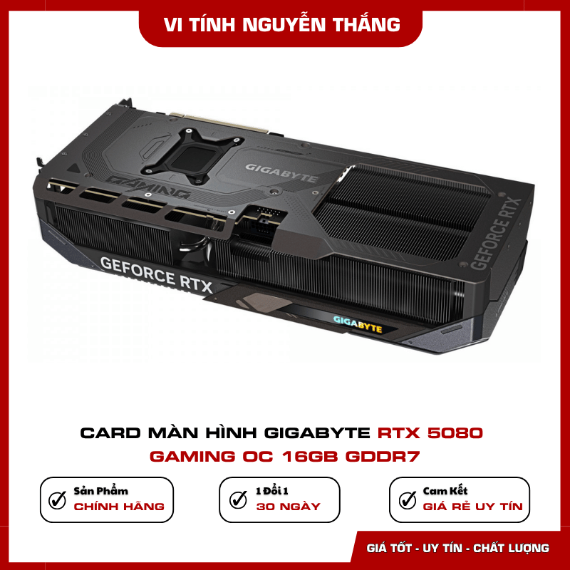 Hệ thống tản nhiệt WINDFORCE ba quạt trên Gigabyte RTX 5080 Gaming OC