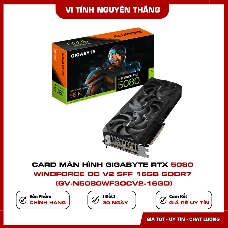 Thiết kế NVIDIA SFF-Ready Gigabyte RTX 5080 WINDFORCE OC V2 304mm