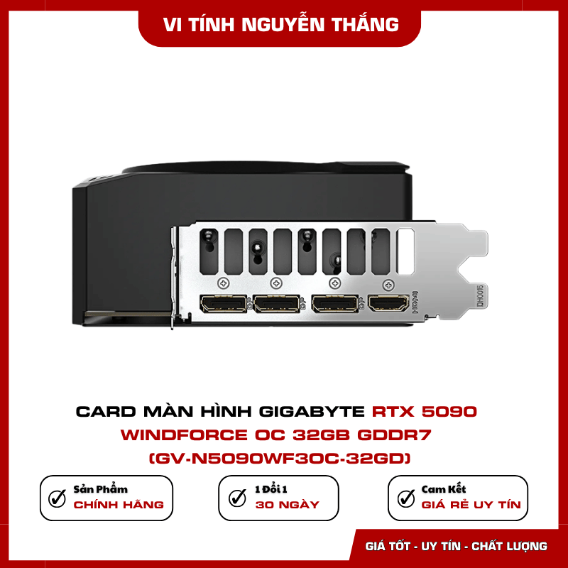 Hệ thống ba quạt tản nhiệt WINDFORCE trên Gigabyte RTX 5090 OC