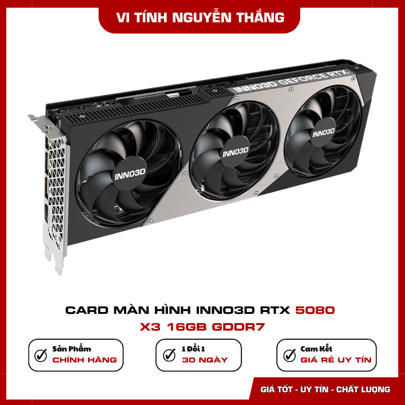 Cổng kết nối DisplayPort HDMI trên card INNO3D RTX 5080 X3 16GB