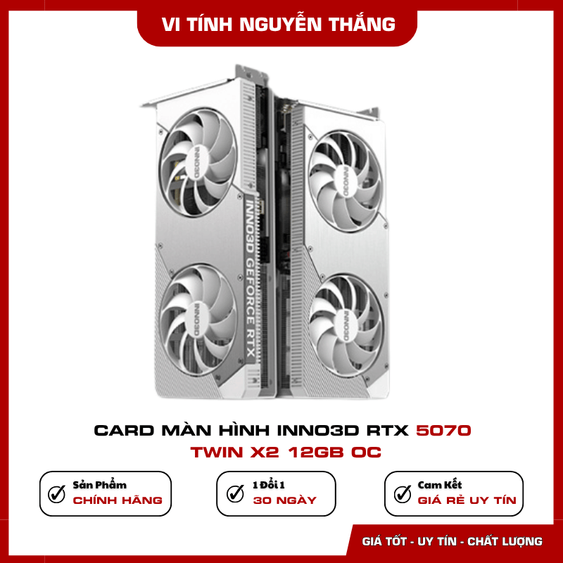 Thiết kế 2 slot Inno3D RTX 5070 Twin X2 12GB OC