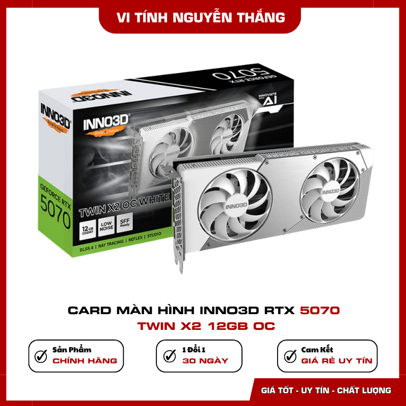 Card màn hình Inno3D RTX 5070 Twin X2 12GB OC kiến trúc NVIDIA Blackwell
