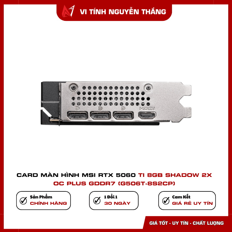 Build PC gaming với MSI RTX 5060 Ti 8GB Shadow 2X OC Plus