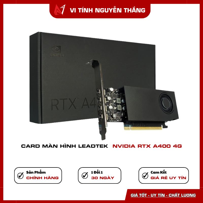 Leadtek NVIDIA RTX A400 cho PC đồ họa workstation Card Leadtek NVIDIA RTX A400 phù hợp PC đồ họa CAD workstation