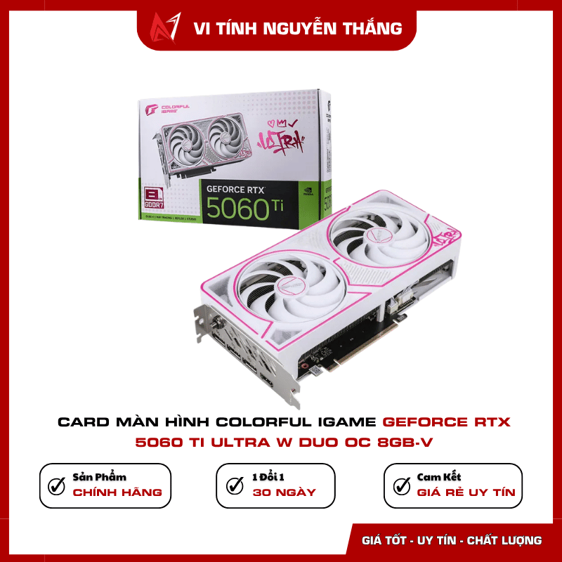 Card màn hình Colorful iGame GeForce RTX 5060 Ti Ultra W DUO OC 8GB-V Card màn hình Colorful iGame GeForce RTX 5060 Ti Ultra W DUO OC 8GB-V