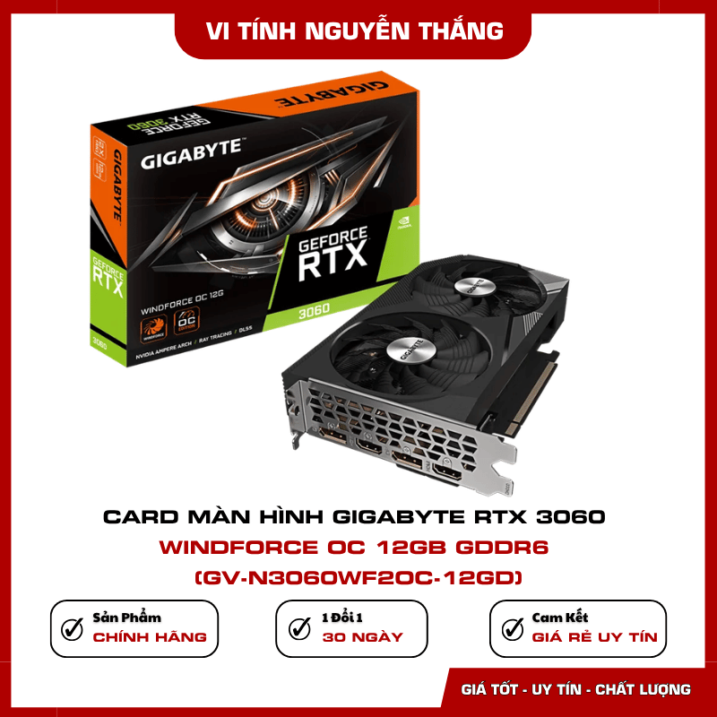Cổng kết nối Gigabyte RTX 3060 WINDFORCE OC 12GB