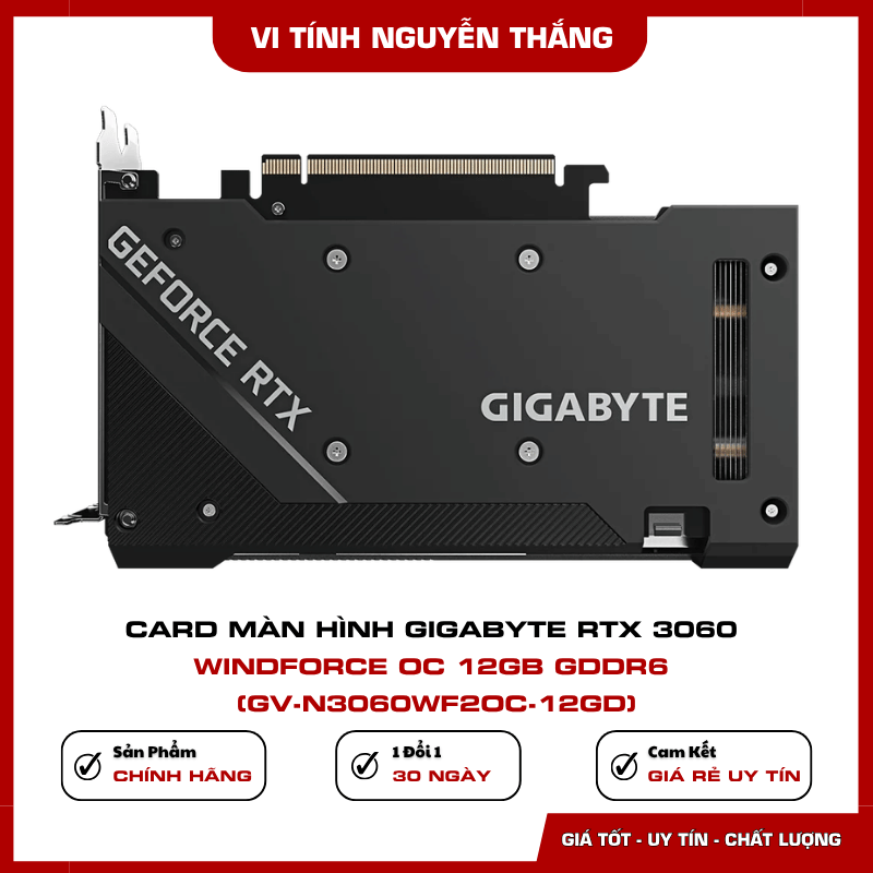 Bộ nhớ 12GB GDDR6 của Gigabyte RTX 3060 WINDFORCE OC