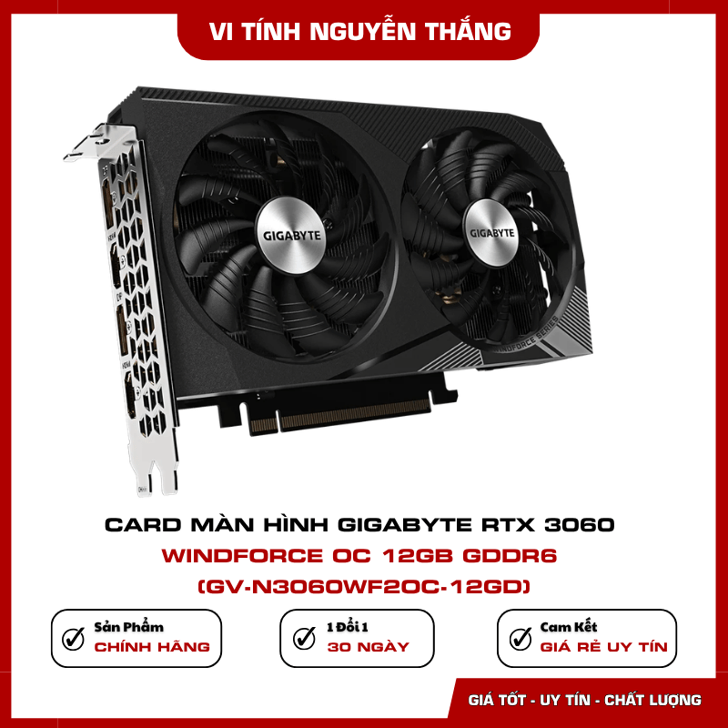 GPU NVIDIA GeForce RTX 3060 trên card Gigabyte WINDFORCE OC 12GB