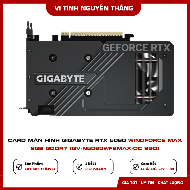 Thiết kế nhỏ gọn của card Gigabyte RTX 5060 Windforce Max