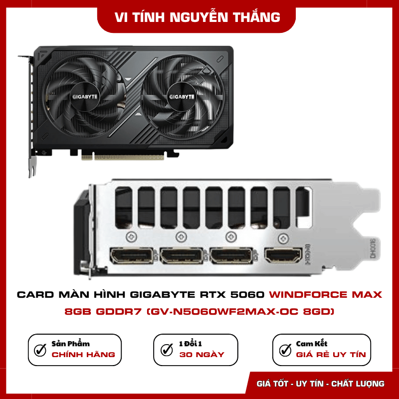 Cổng kết nối Gigabyte RTX 5060 Windforce Max OC