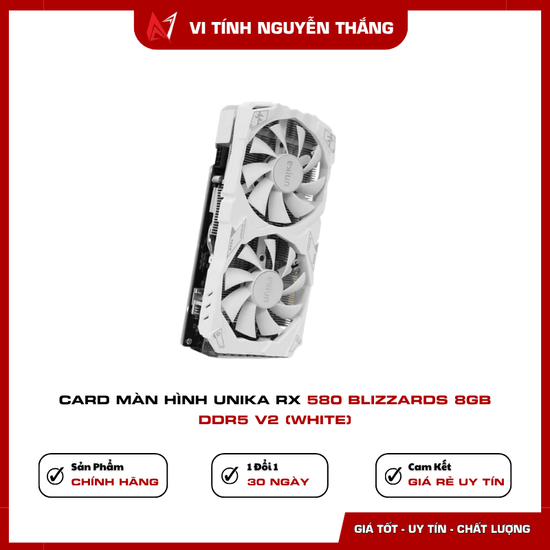 UNIKA RX 580 BLIZZARDS 8GB DDR5 V2 White cổng HDMI DisplayPort