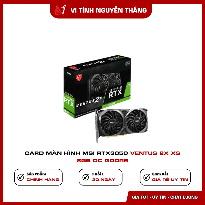 Card màn hình MSI RTX 3050 Ventus 2X XS 8GB OC GDDR6
