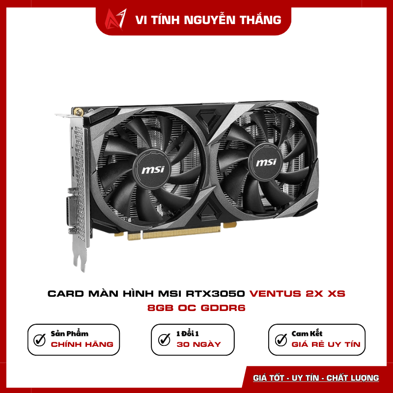 Card màn hình MSI RTX 3050 Ventus 2X XS 8GB OC GDDR6