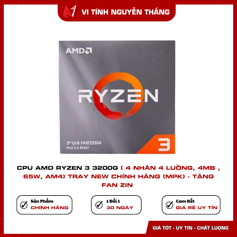 CPU AMD Ryzen 3 3200G Tray New Chính Hãng MPK