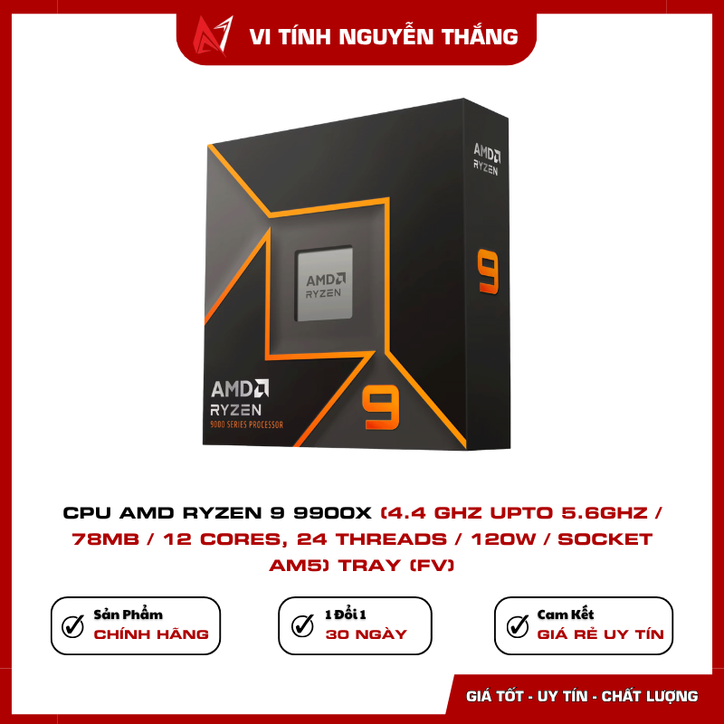 AMD Ryzen 9 9900X xung nhịp boost 5.6GHz