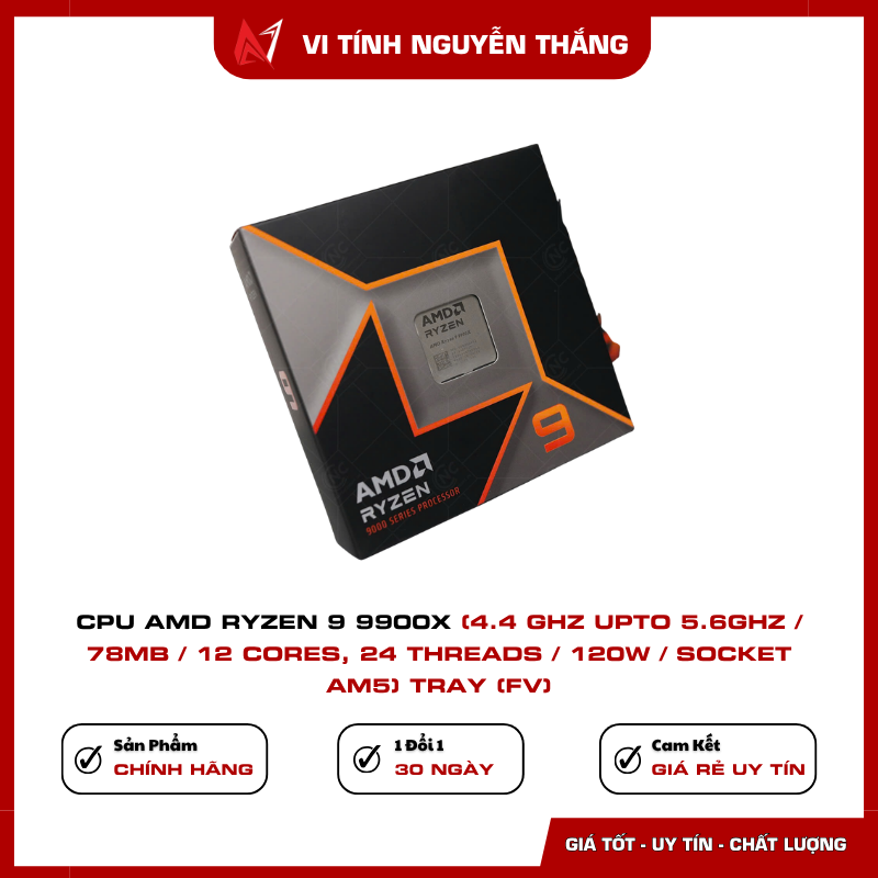 Ryzen 9 9900X TRAY cho PC gaming workstation