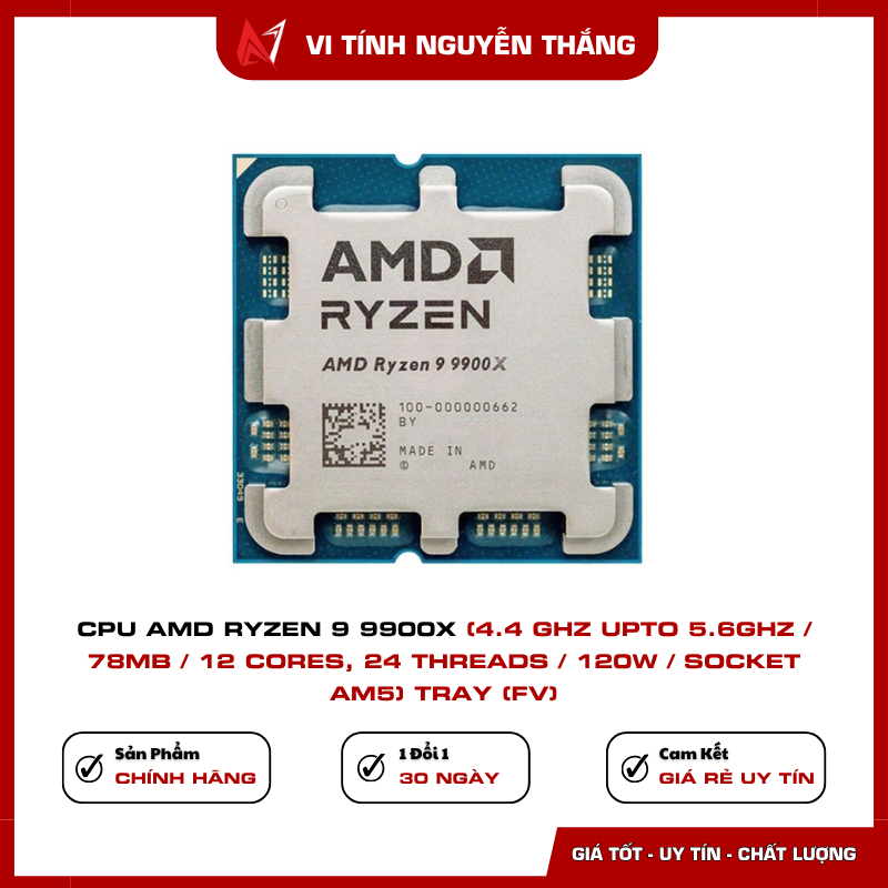 CPU AMD Ryzen 9 9900X TRAY 12 nhân 24 luồng