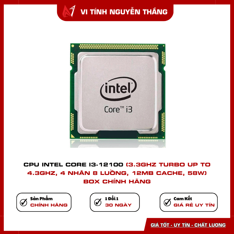 CPU Intel Core i3-12100 Chính Hãng