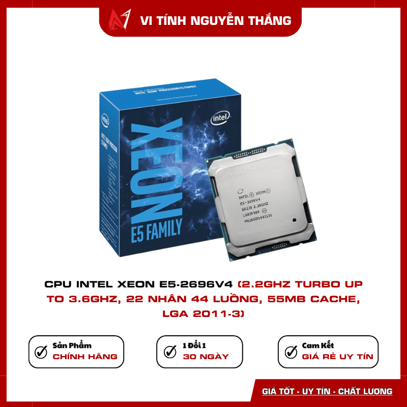 CPU Intel Xeon E5-2696V4 22 Nhân 44 Luồng