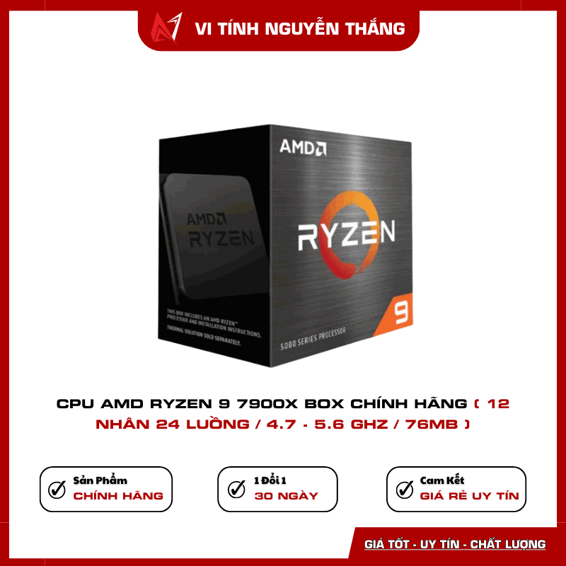 CPU AMD Ryzen 9 7900X 12 Nhân 24 Luồng