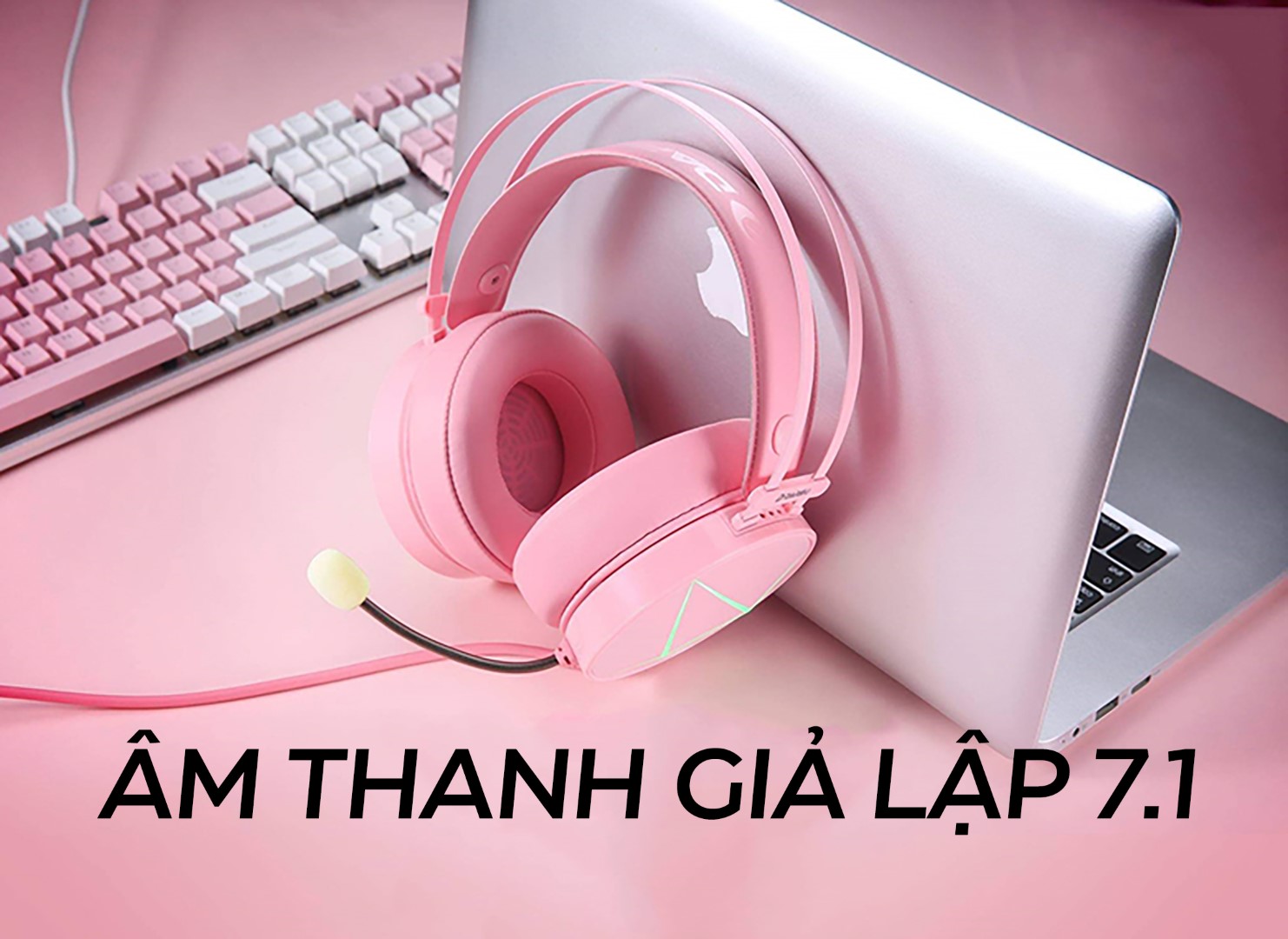 Tai nghe Dareu EH722X USB Hồng